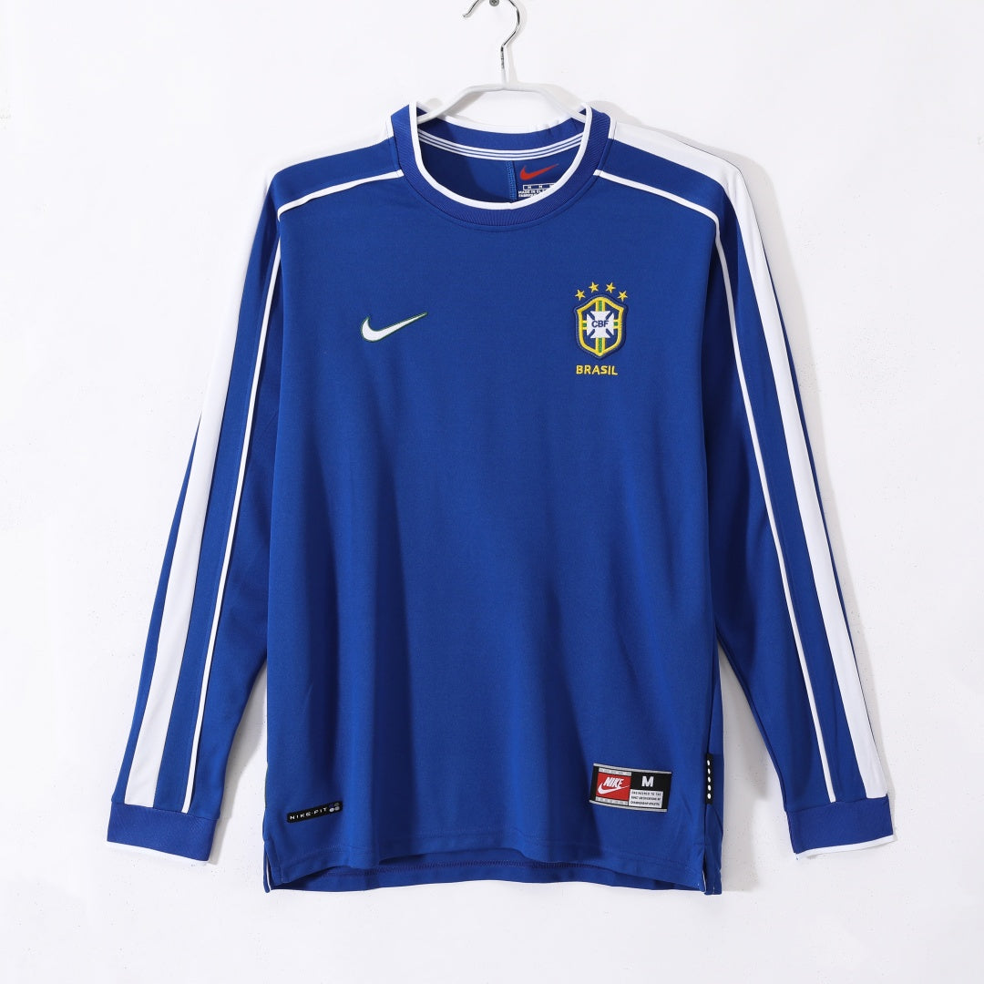 1998 Maillot Brésil Extérieur Rétro Manches Longues