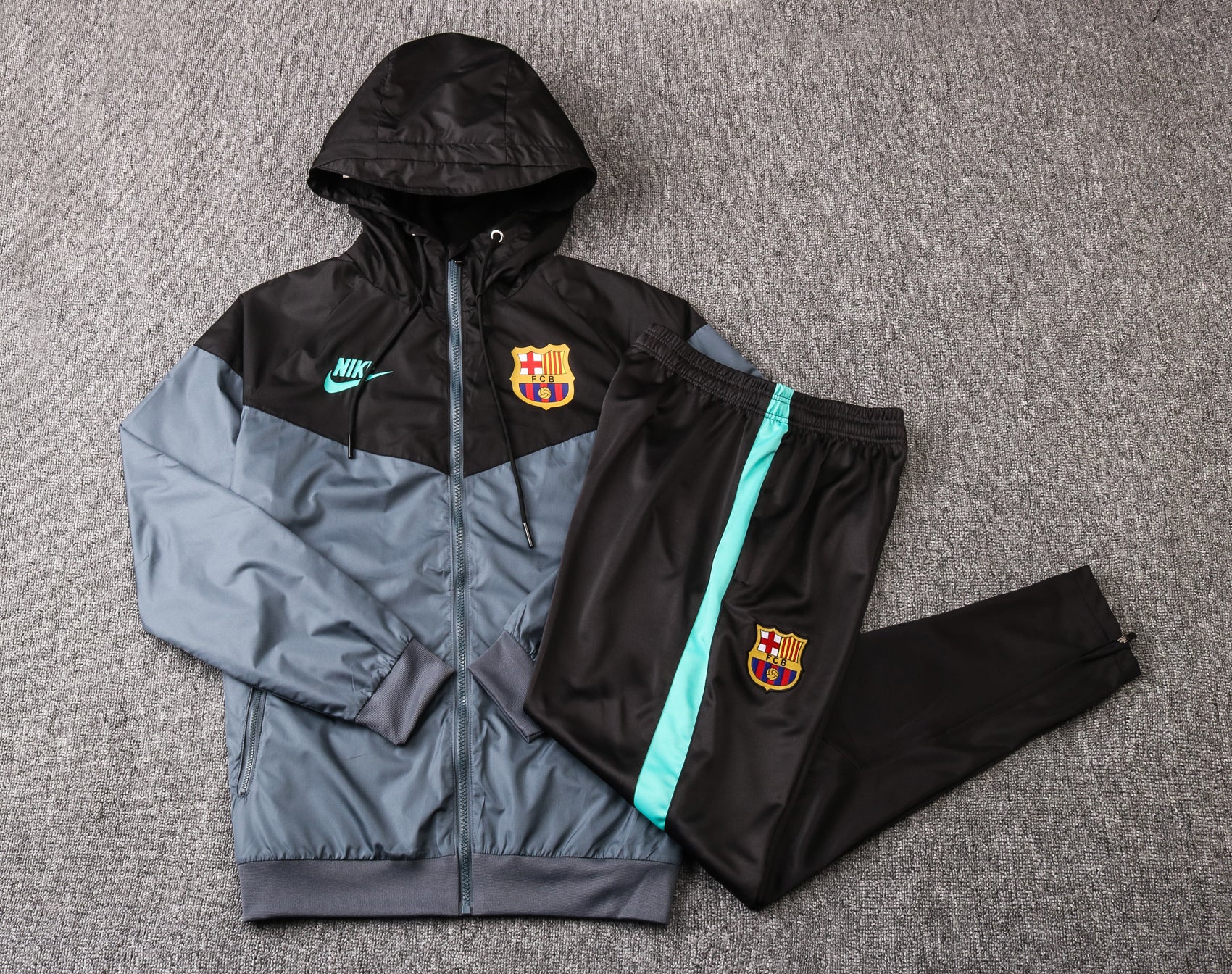 FC Barcelona 2024-2025 Black and Gray Windbreaker