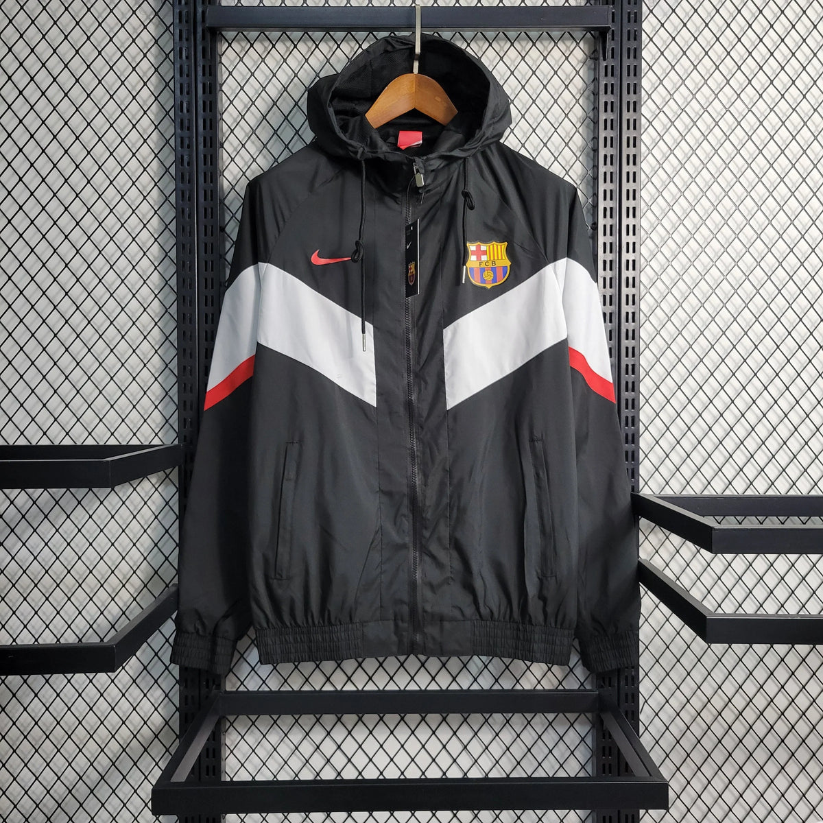 Barcelona Windbreaker Jacket 23 24 Black FootballDisease