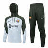 FC Barcelona White and Olive Green Tracksuit