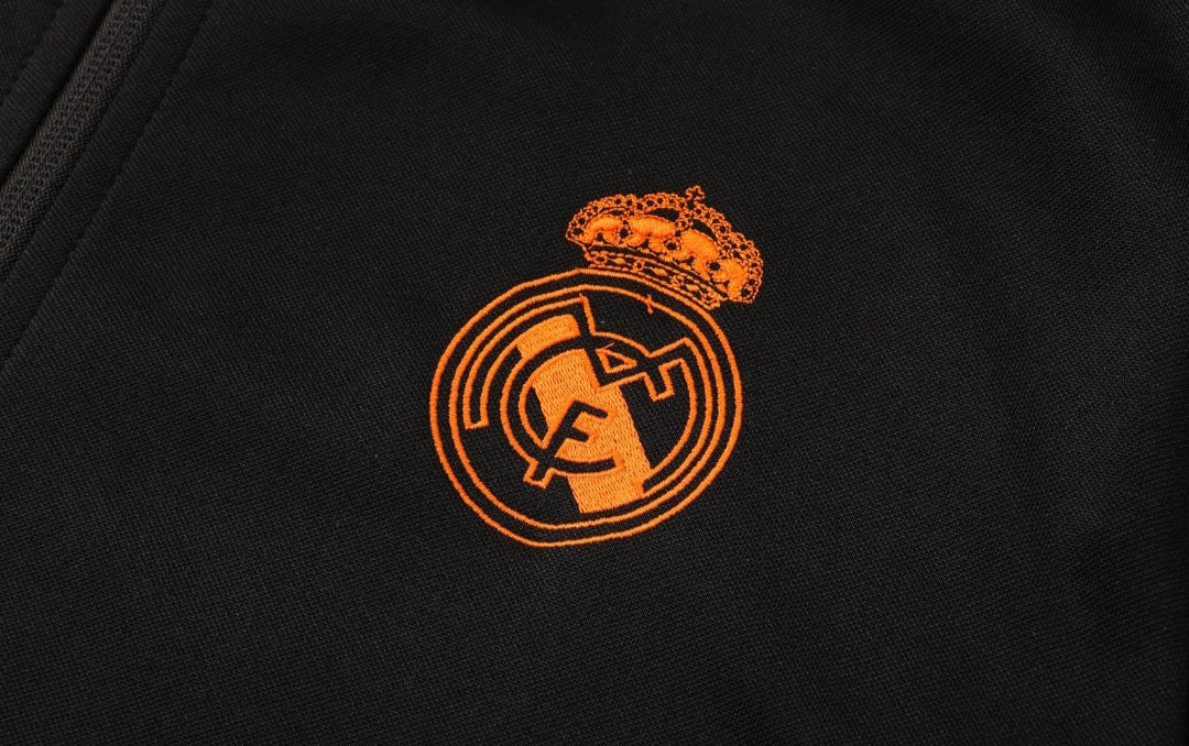 Real Madrid Black and Orange Tracksuit