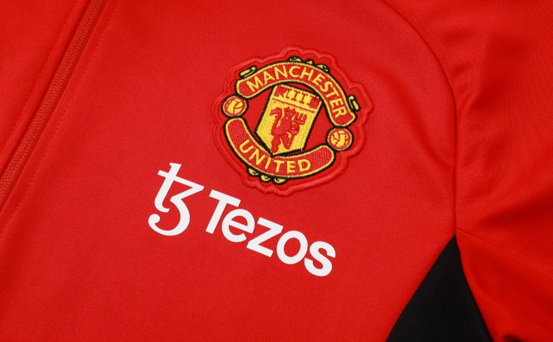 Manchester United Black and Red Tracksuit